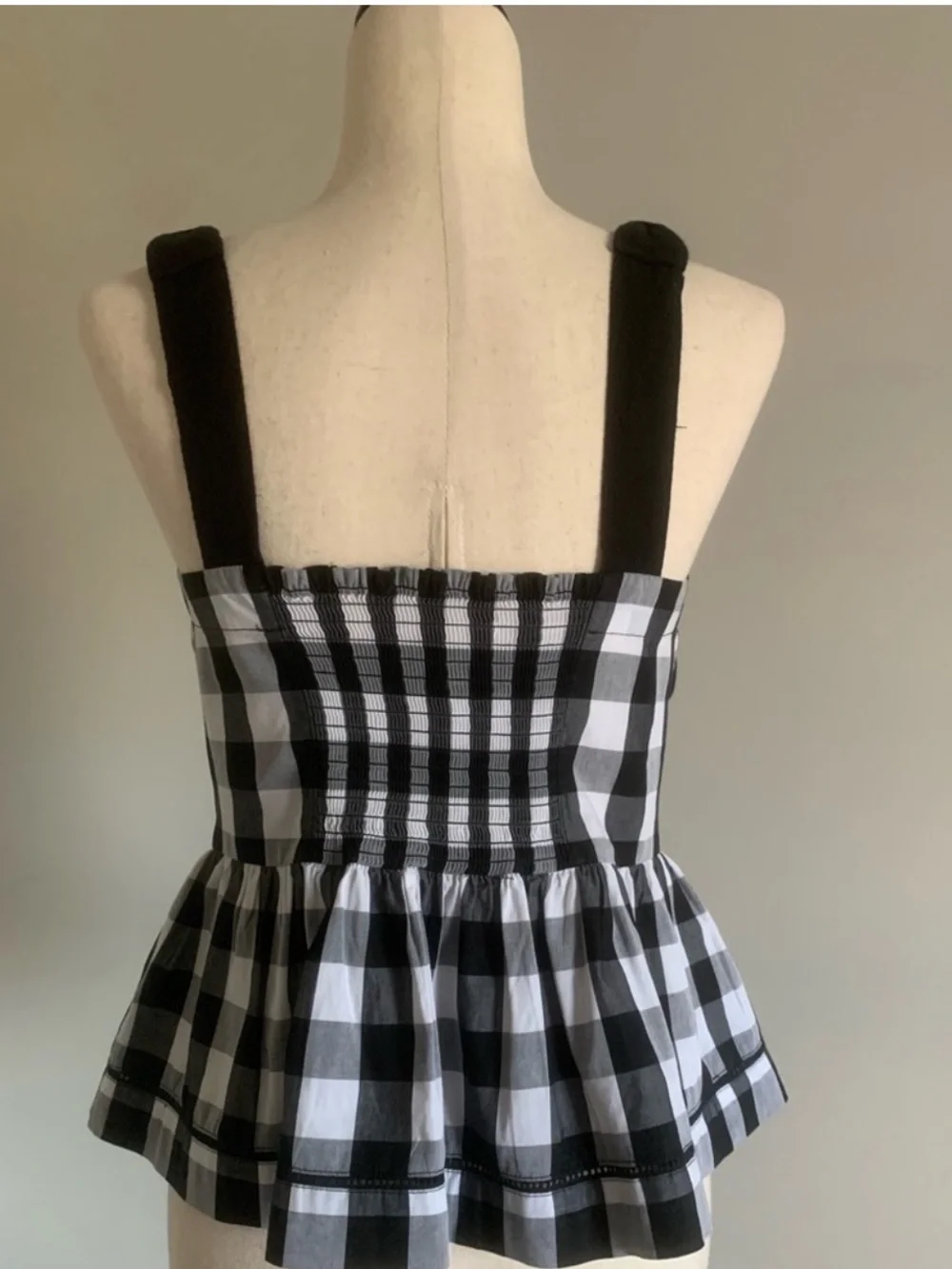 Kate Spade Broome Street gingham peplum tank top Size 0